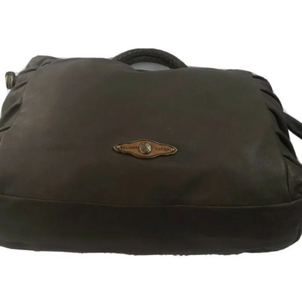Elliot Lucca Handbag Leather Taupe Shoulderbag Tote Satchel